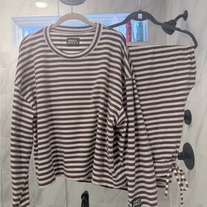 Daily Drills Striped Set NWOT